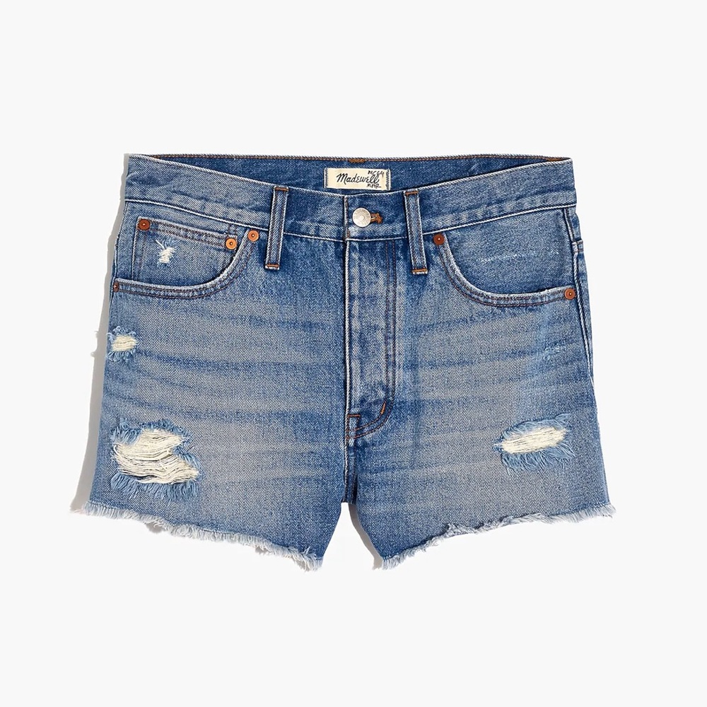 Relaxed Denim Shorts in Homecrest Wash: Ripped Edition